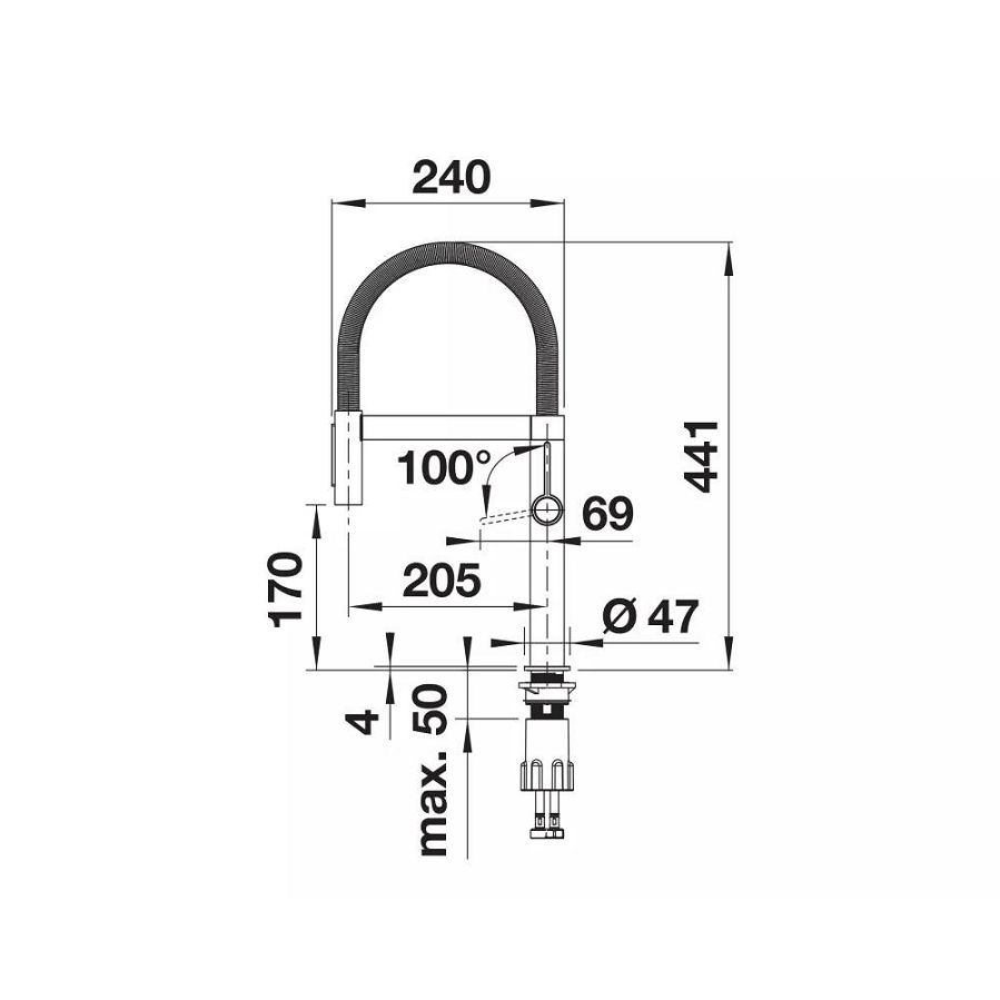 Slavina Blanco Culina-S II Mini VT mat crna 527468