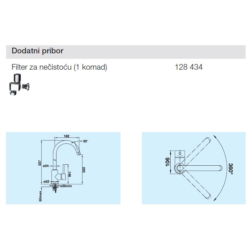 Slavina BLANCO MIDA VT Krom