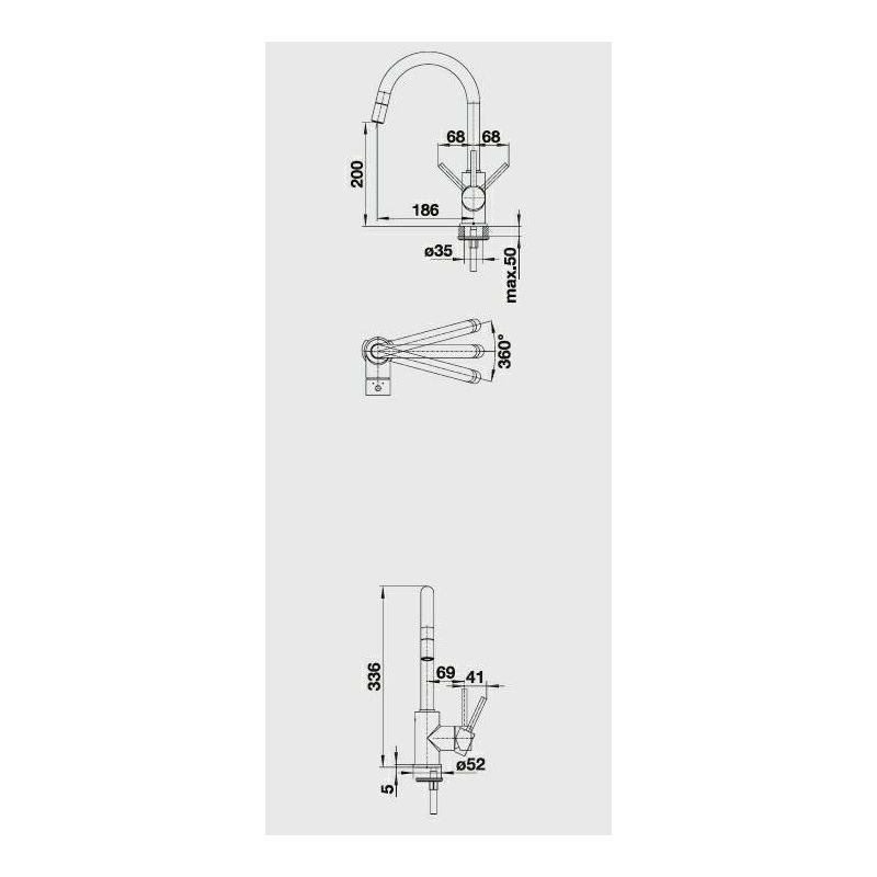 Slavina Blanco Mida-S krom VT 521454