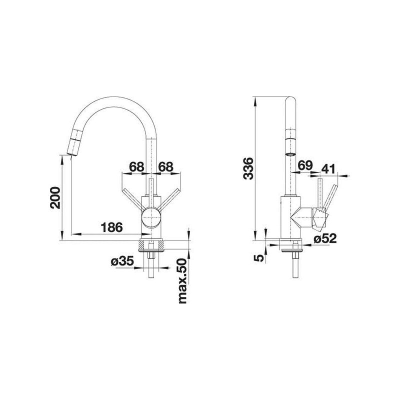 Slavina Blanco Mida-S VT SILGRANIT™-Look