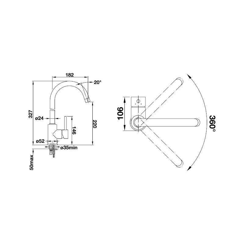Slavina BLANCO MIDA VT Silgranit