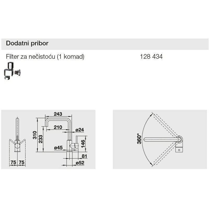 Slavina BLANCO MILI VT krom