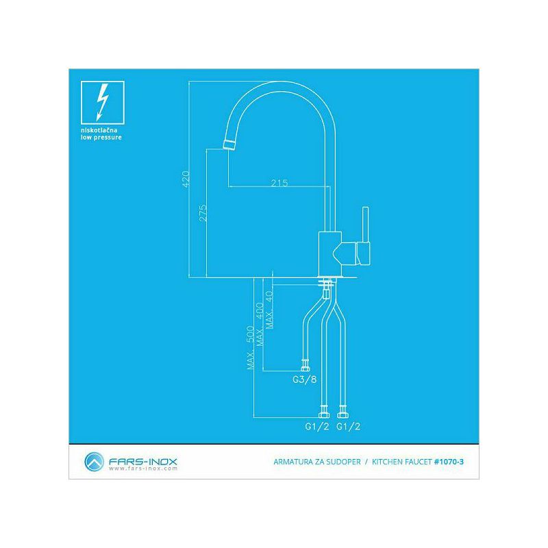 Slavina Fars-Inox 1070-3M NT