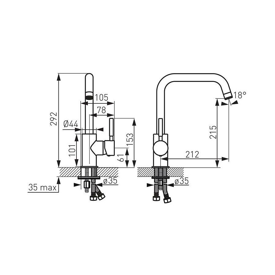 Slavina Ferro Pescara Akcent VT krom