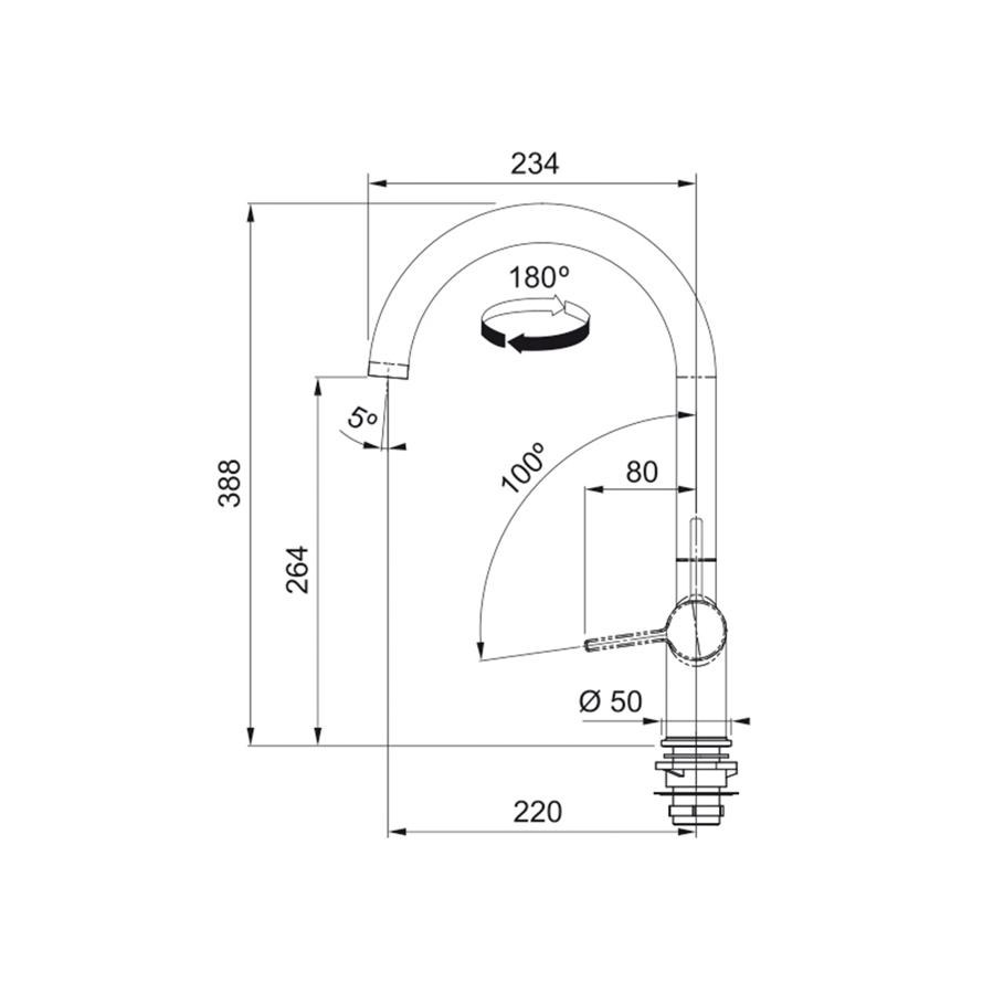 Slavina Franke Active J VT krom 115.0653.395