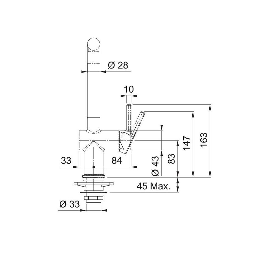 Slavina Franke Active L VT mat crna 115.0653.371