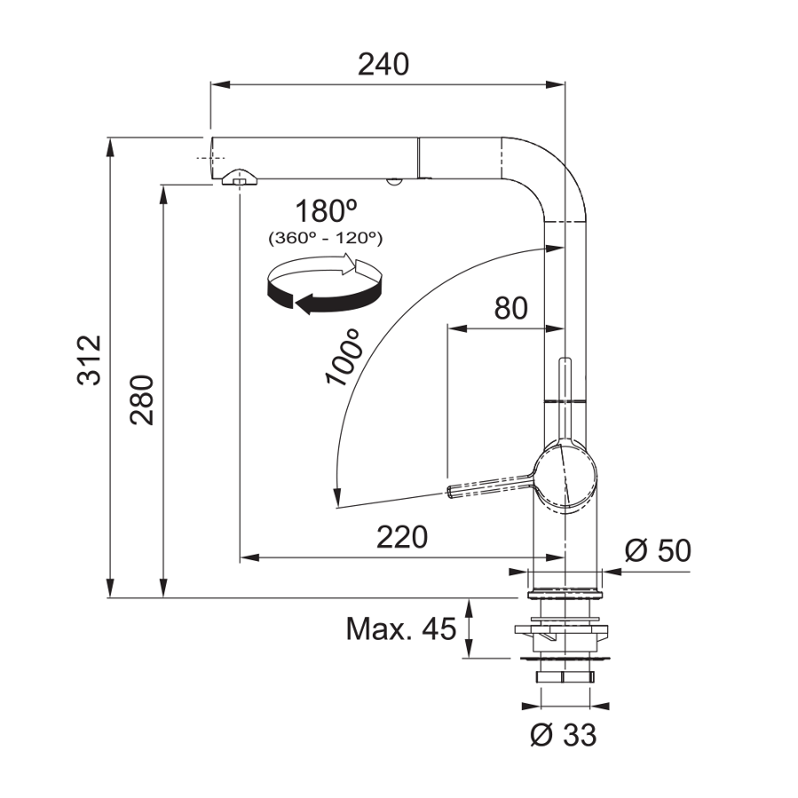 Slavina Franke Active Twist-D VT inox optik 115.0653.505