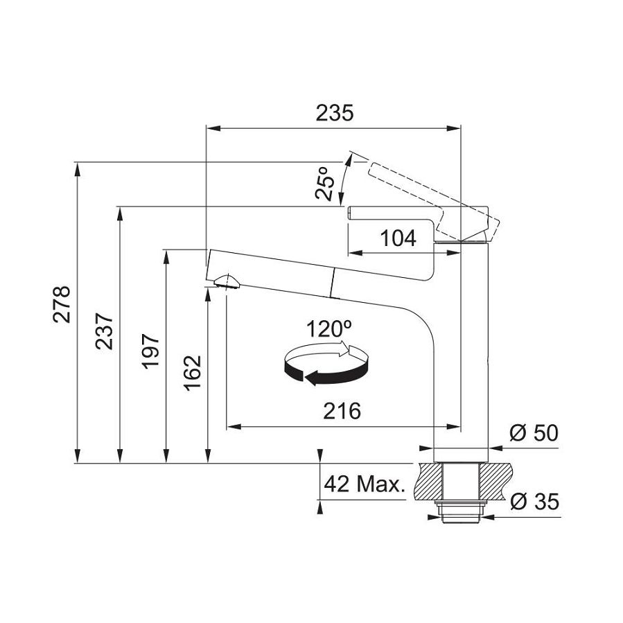 Slavina Franke Centro-D VT krom 115.0600.098