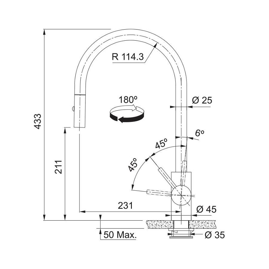 Slavina Franke Eos Neo-D VT inox 115.0590.045