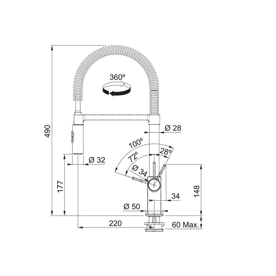 Slavina Franke Fox Pro-D VT krom 115.0486.993