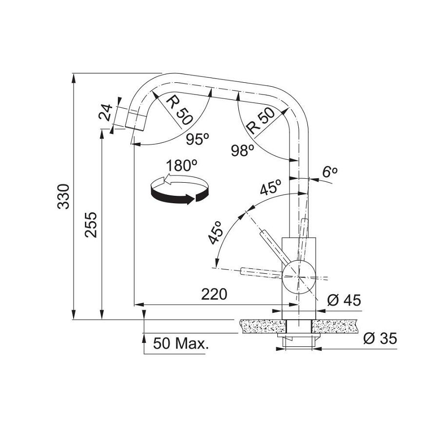 Slavina Franke Kubus VT inox 115.0529.202