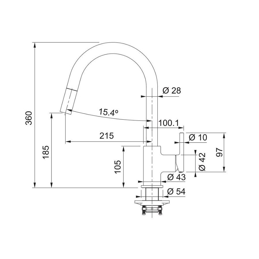 Slavina Franke Lina-D VT mat crna 115.0626.053