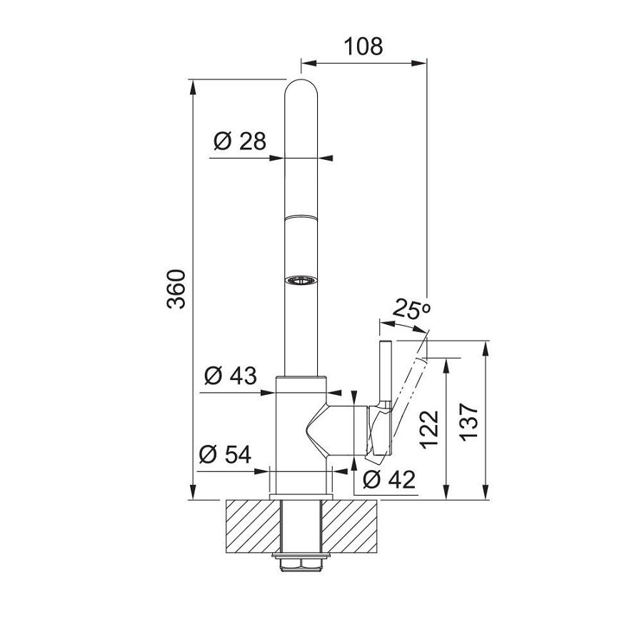 Slavina Franke Lina J-D VT krom 115.0693.229