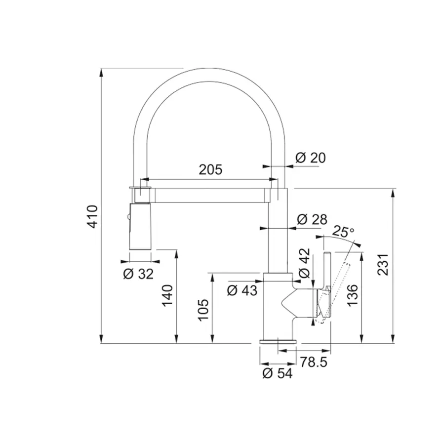 Slavina Franke Lina Semi-Pro VT mat crna 115.0725.838