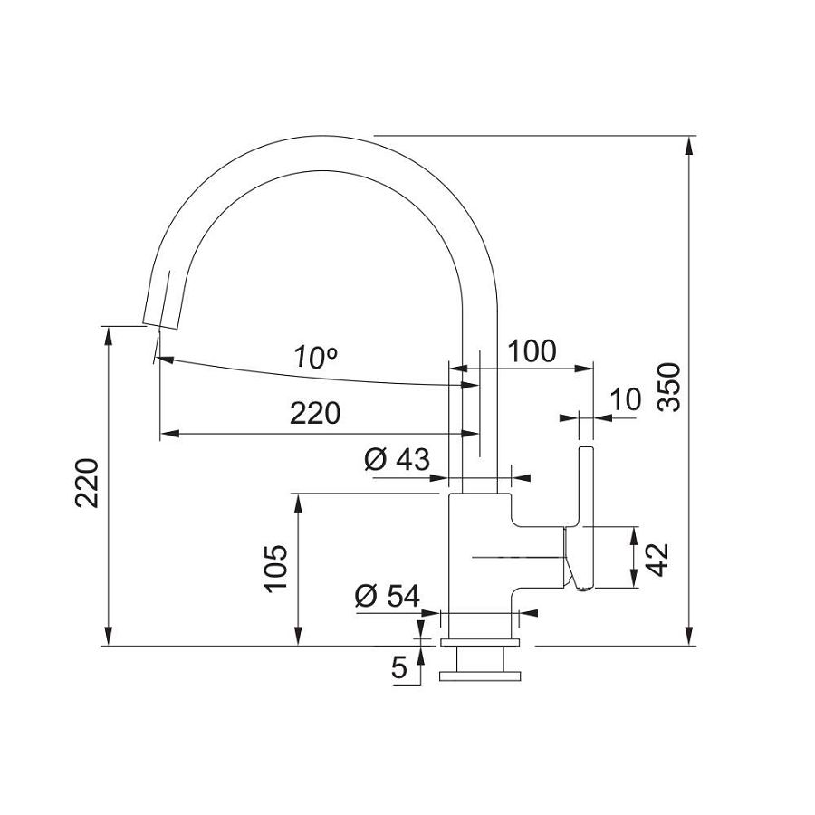 Slavina Franke Lina-XL VT mat crna 115.0626.019