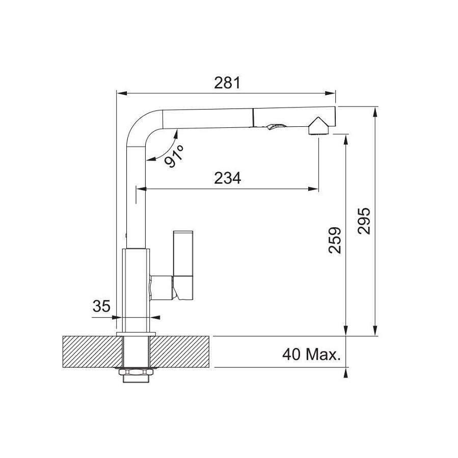 Slavina Franke Maris-D VT krom 115.0392.357