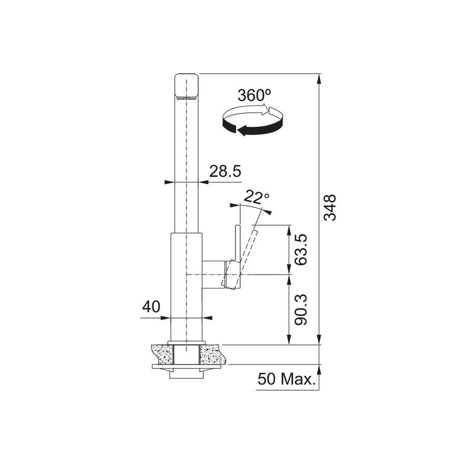Slavina Franke Mythos-D VT inox 115.0547.853
