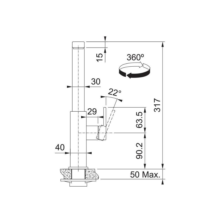 Slavina Franke Mythos VT inox 115.0547.852