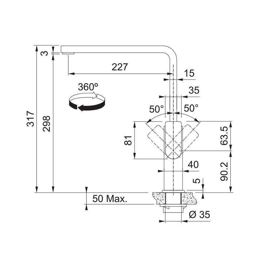 Slavina Franke Mythos VT inox 115.0547.852