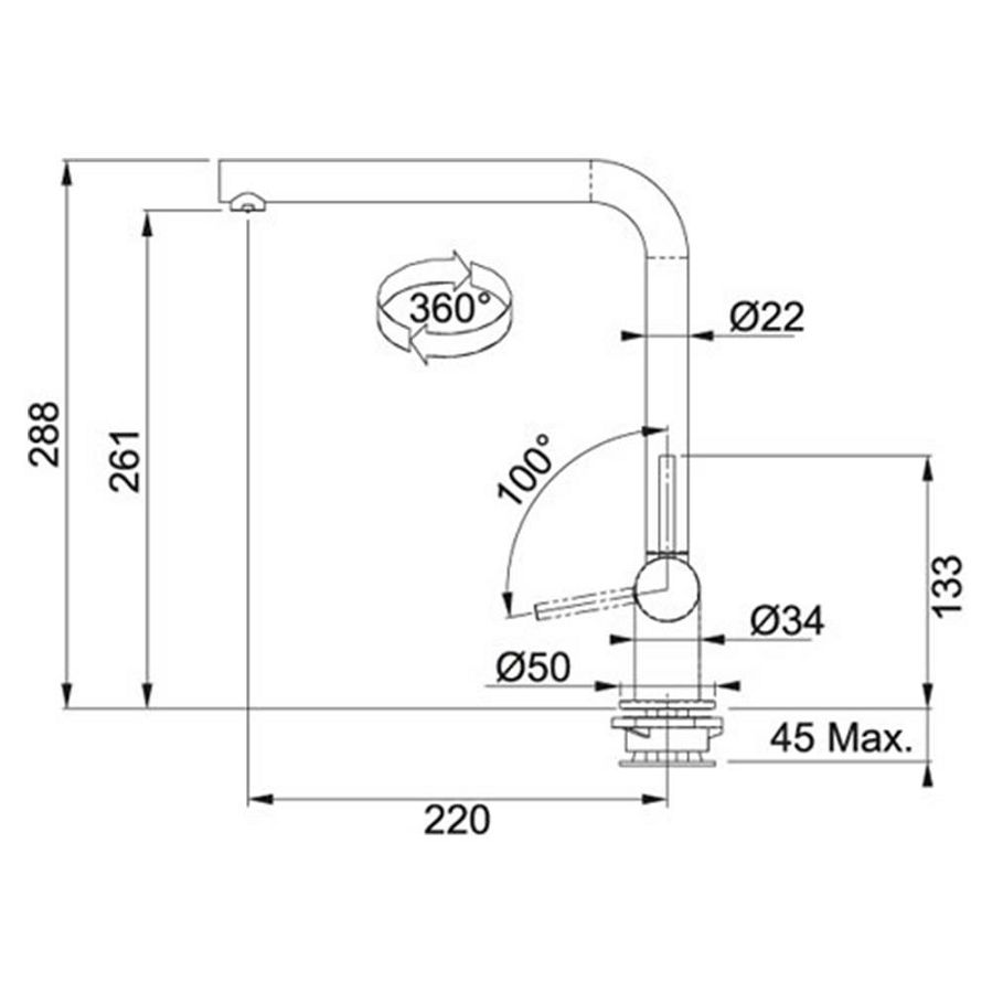 Slavina Franke Neptune Style Window VT krom 115.0263.158
