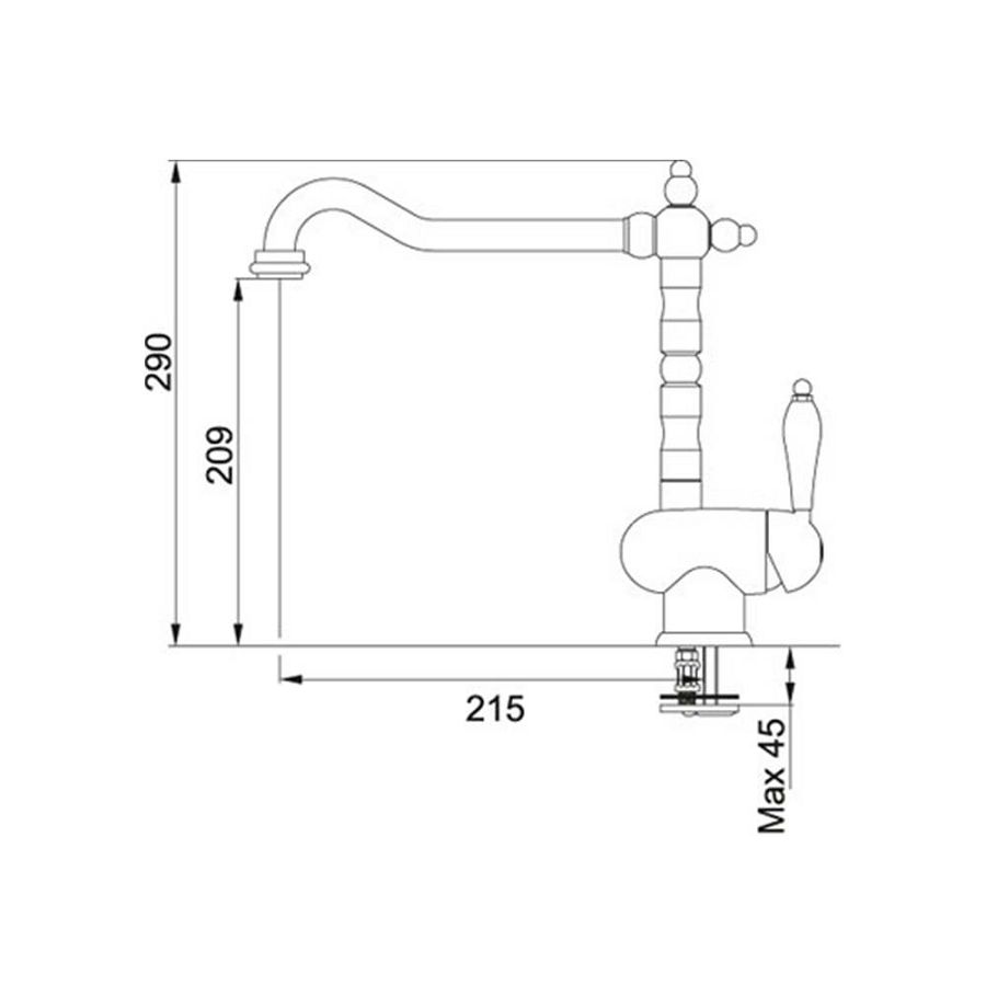 Slavina Franke Old England VT krom 115.0060.360