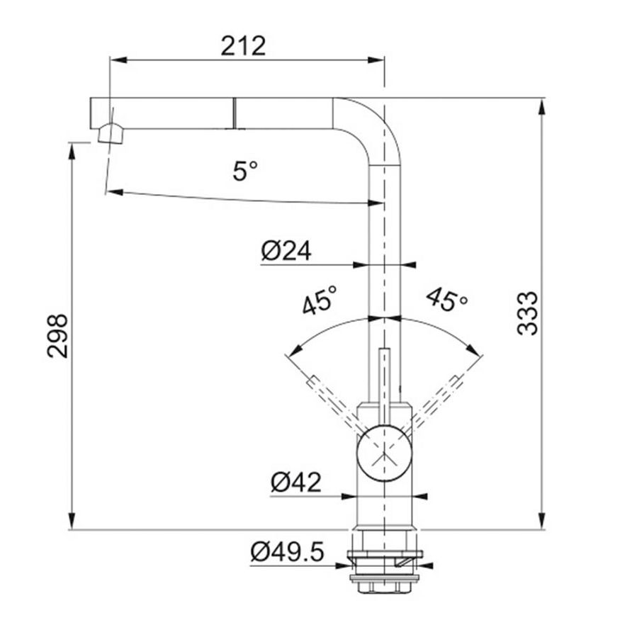 Slavina Franke Sirius-D L VT krom 115.0668.280