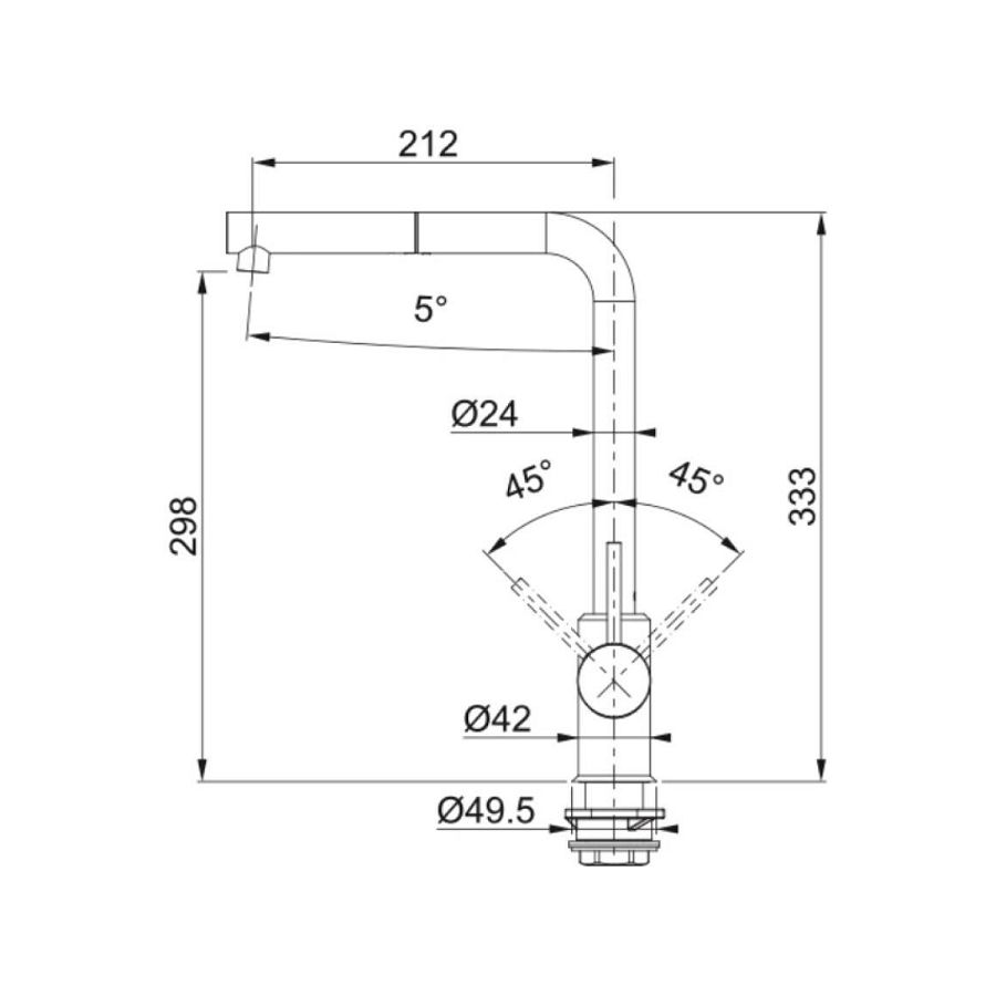 Slavina Franke Sirius-D L VT 115.0668.279
