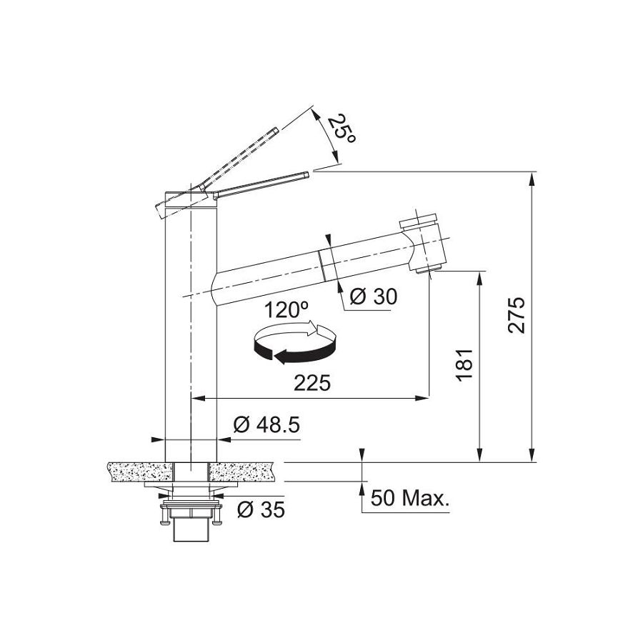 Slavina Franke Tango Neo-D Plus inox VT 115.0596.389