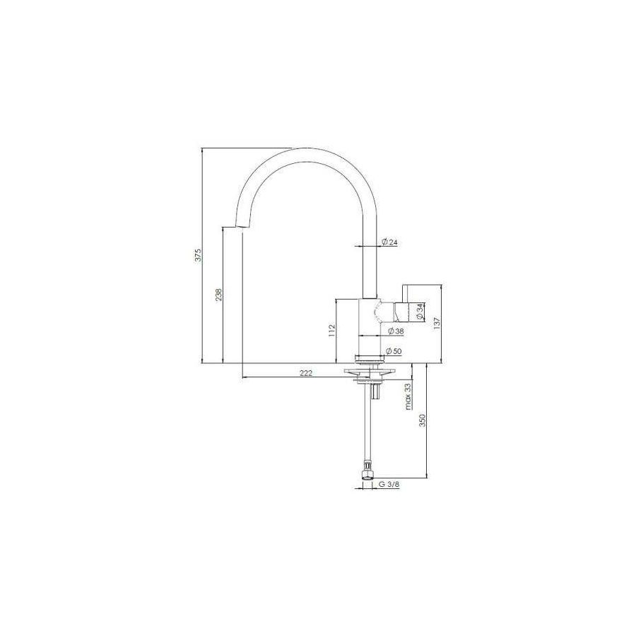 Slavina Reginox Levisa VT Gun Metal Silver