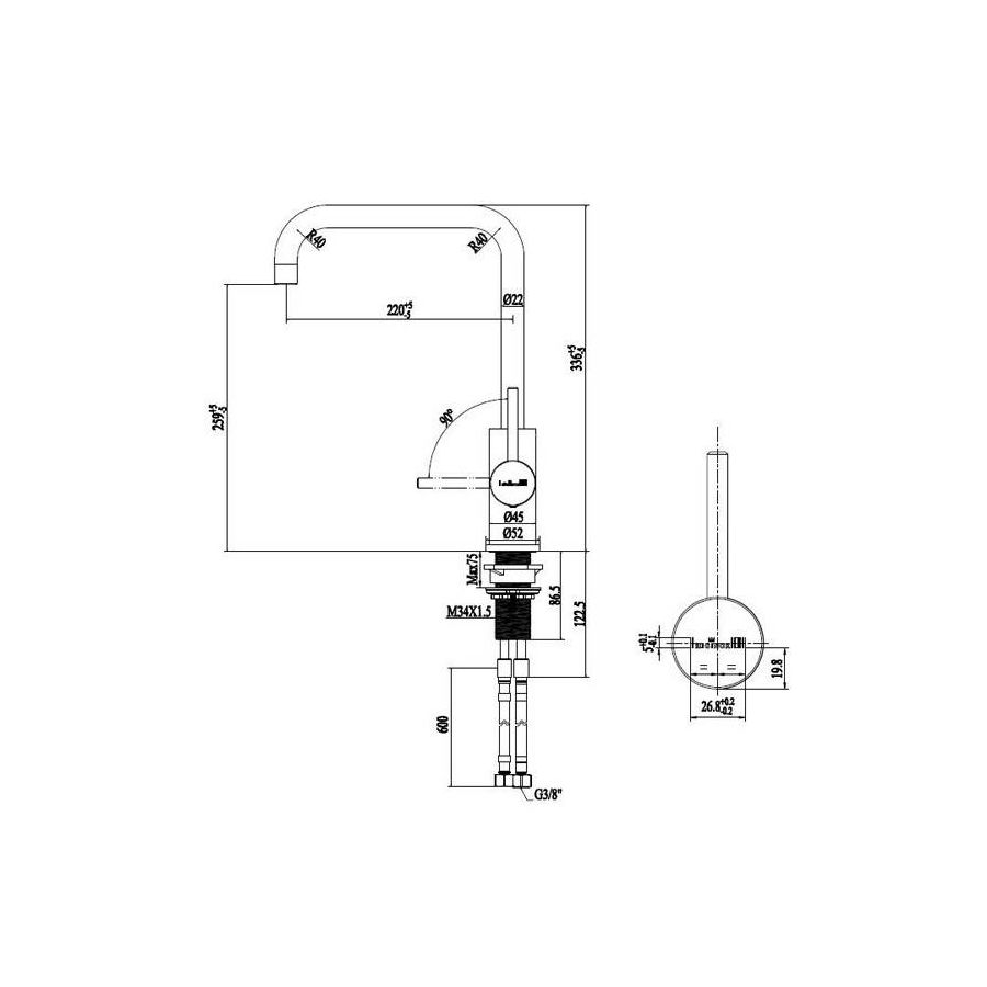 Slavina Reginox Logan četkani čelik VT
