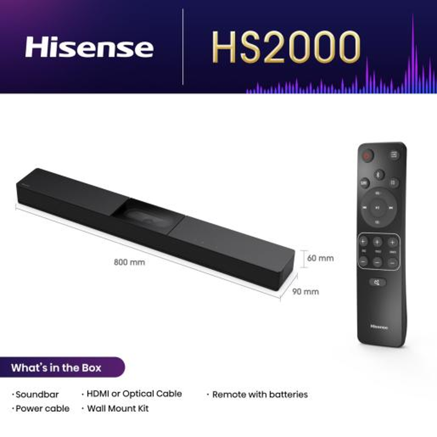 Soundbar Hisense HS2000 2.1CH 240W