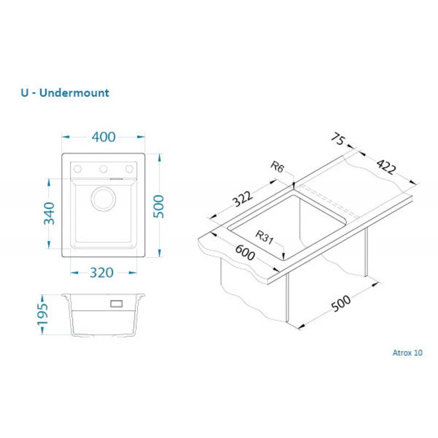 Sudoper Alveus ATROX 10 I/U