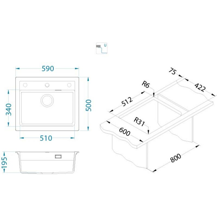 Sudoper Alveus ATROX 30 I/U carbon black edition