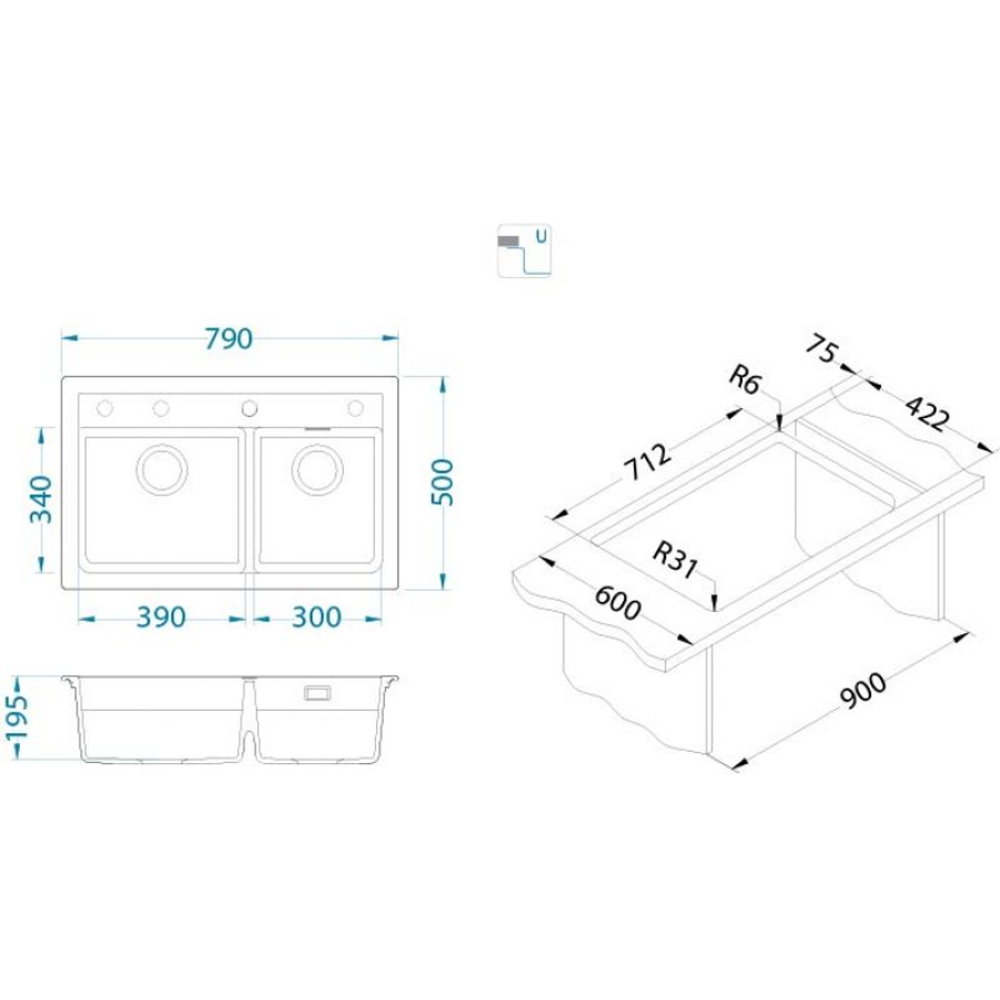 Sudoper Alveus ATROX 50 I/U