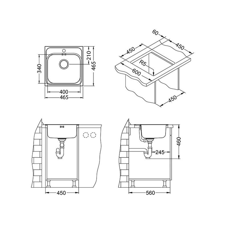 Sudoper Alveus BASIC 140 I SAT grt 3-1/2 1520