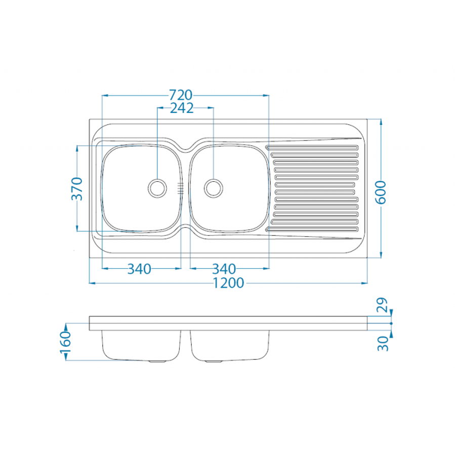 Sudoper Alveus CLASSIC 100 L NAT lijevi nasadni 1009085