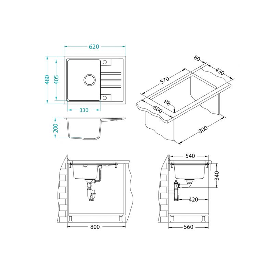 Sudoper Alveus INTERMEZZO 30 I/U