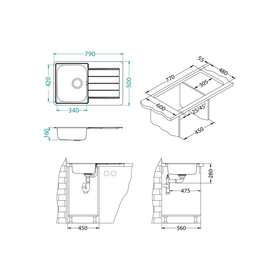 Sudoper Alveus LINE 80 I NAT grt 1066750