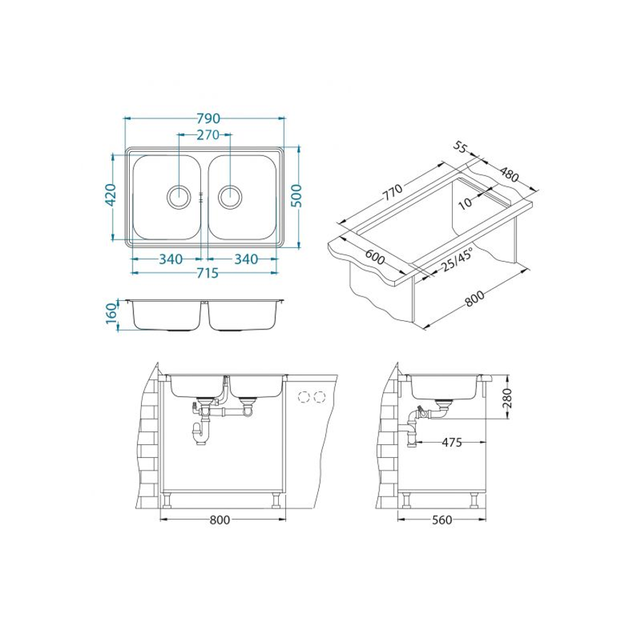 Sudoper Alveus LINE 90 I NAT grt 1066751