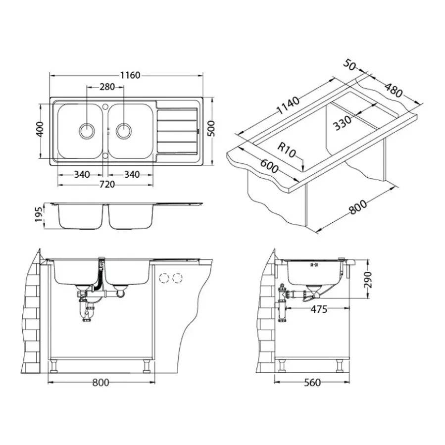 Sudoper Alveus LINE MAXIM 100 I SAT grt 1087975