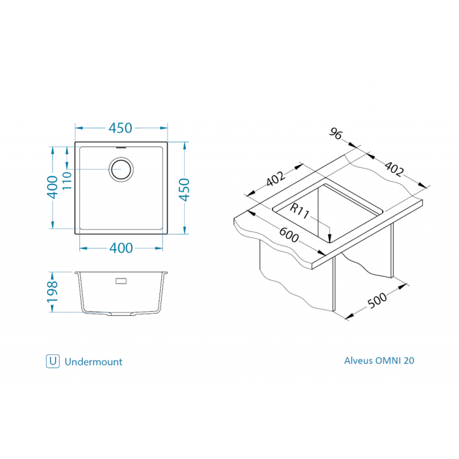 Sudoper Alveus OMNI 20 I/U