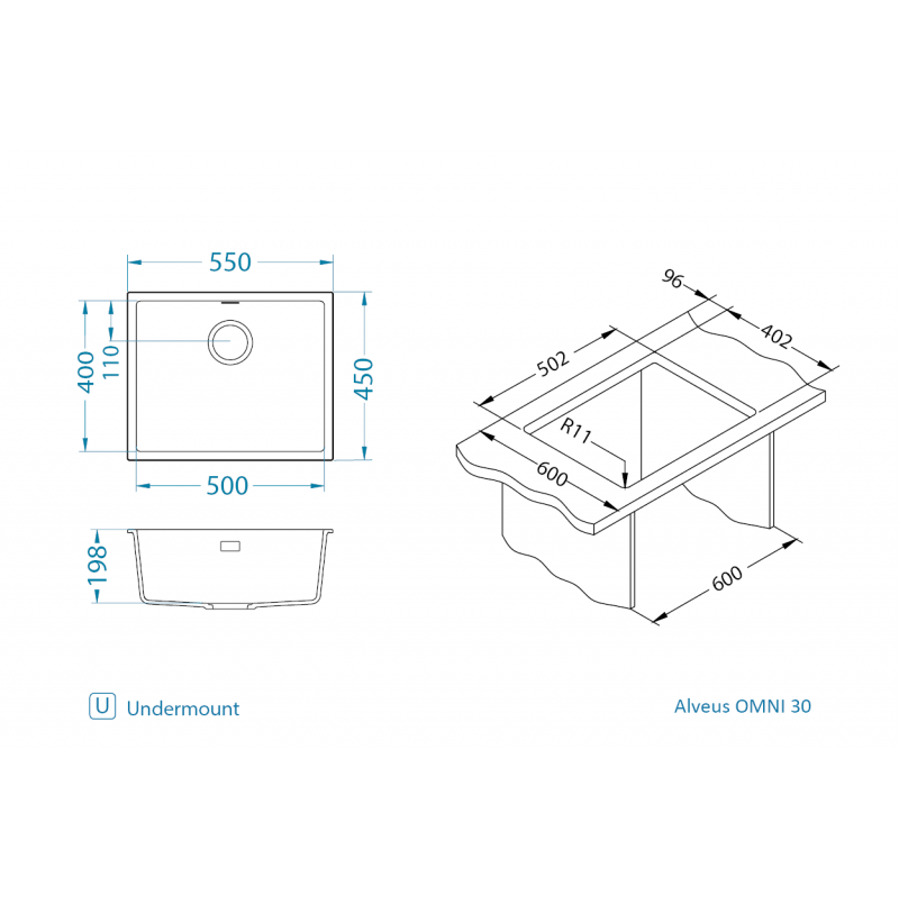 Sudoper Alveus OMNI 30 I/U