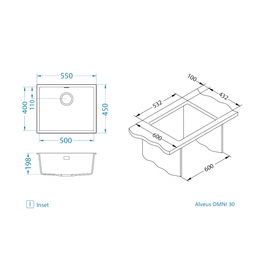 Sudoper Alveus OMNI 30 I/U