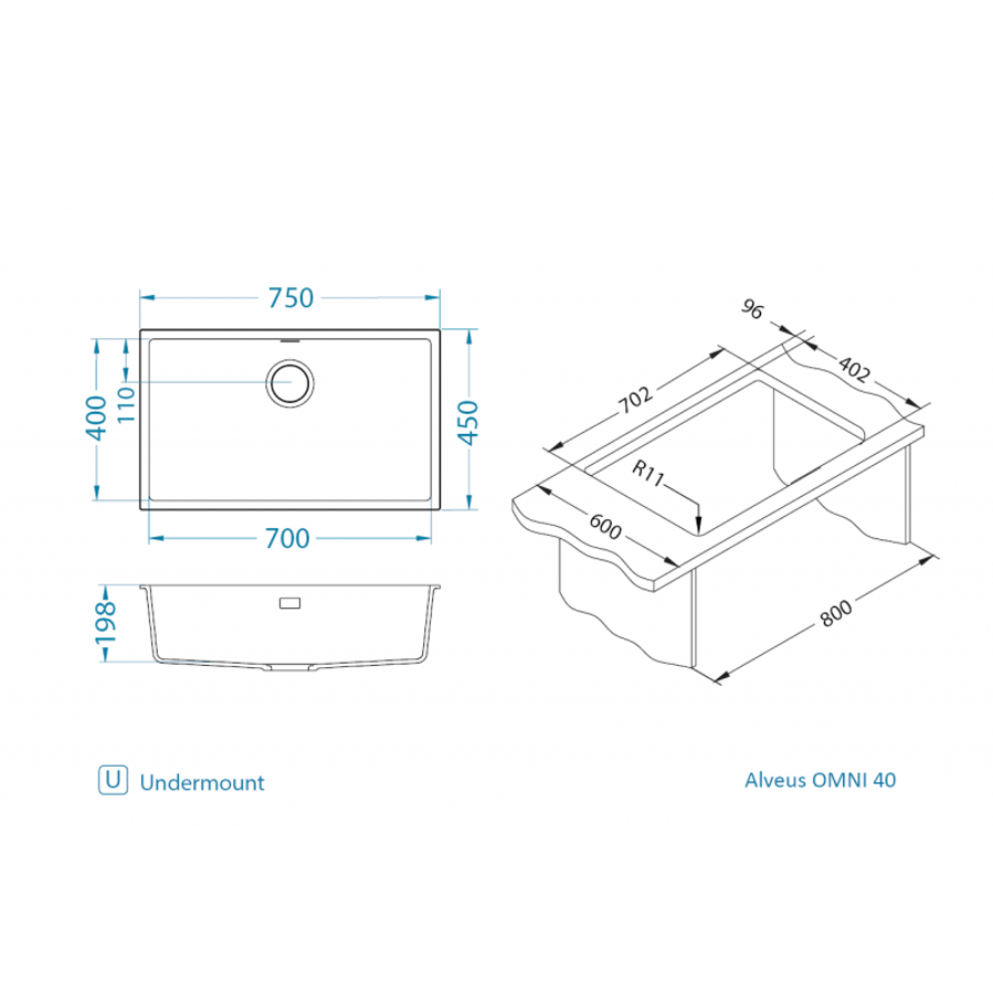Sudoper Alveus OMNI 40 I/U