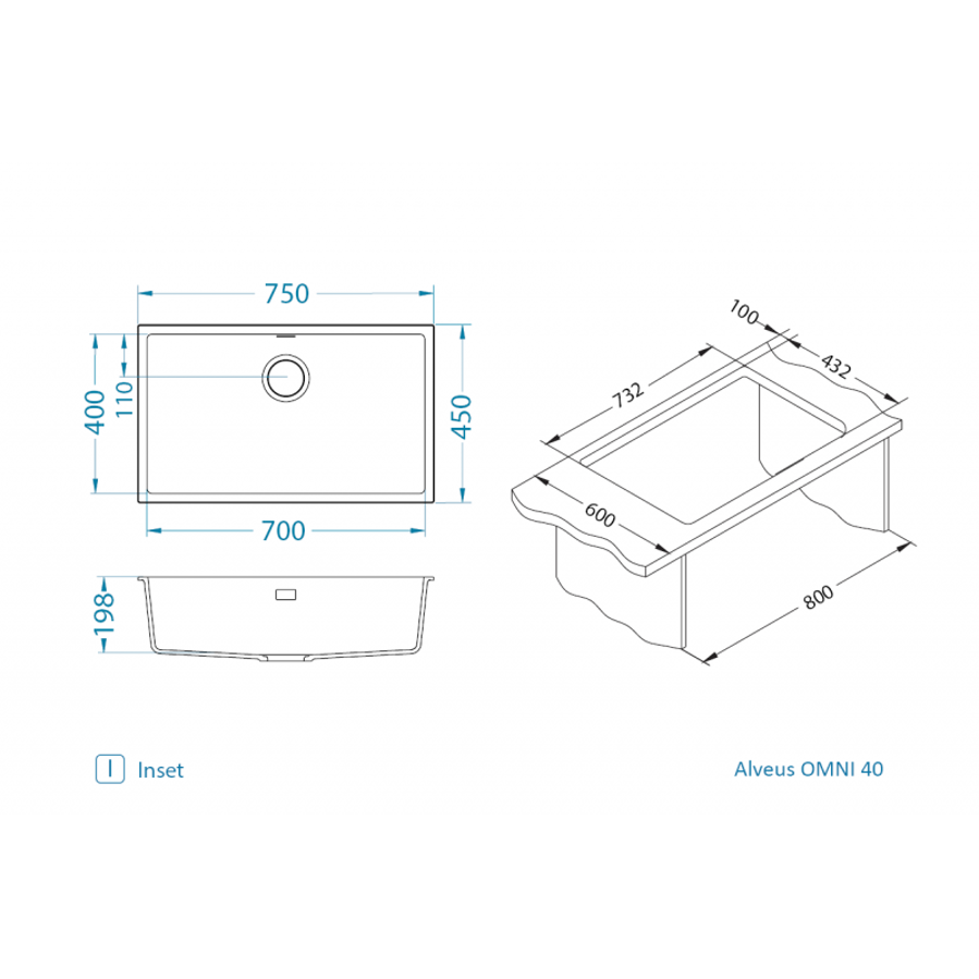 Sudoper Alveus OMNI 40 I/U