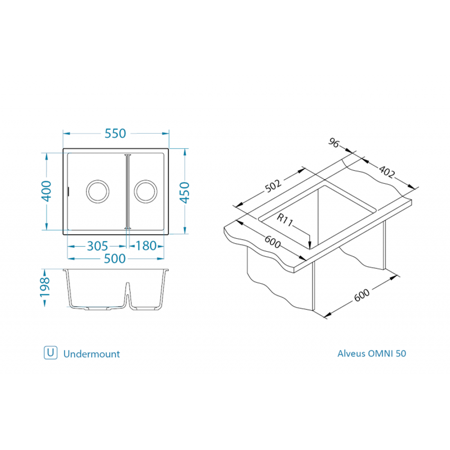 Sudoper Alveus OMNI 50 I/U