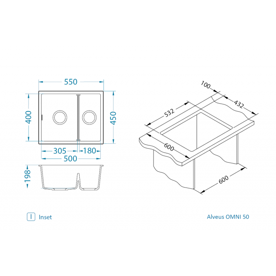 Sudoper Alveus OMNI 50 I/U