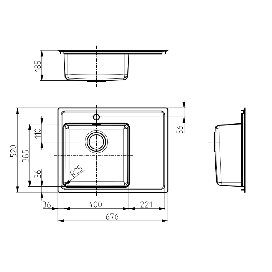 Sudoper Alveus ONE 40 L BRS F/S/U grt 1152922