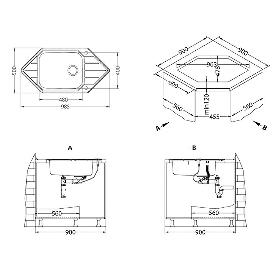 Sudoper Alveus PRAKTIK 130 I SAT grt 1122594