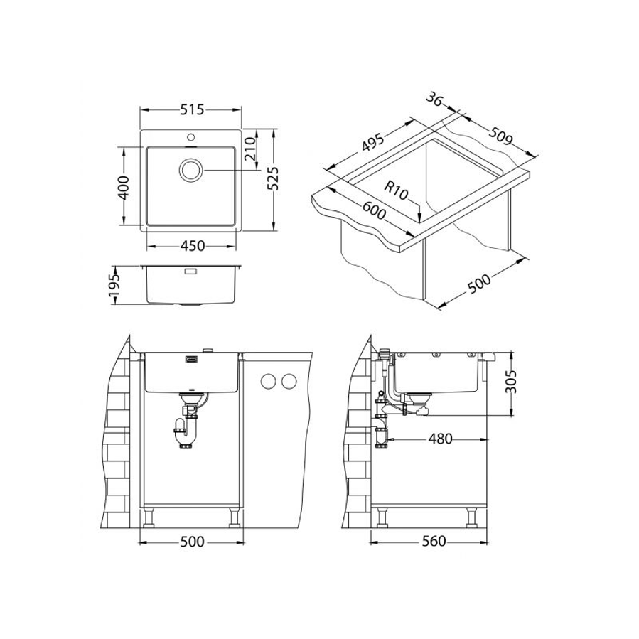 Sudoper Alveus PURE 30 F/S copper